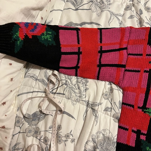 Vintage 80’s Hand Knit Gallagher Pink Floral Size L - Picture 2 of 9